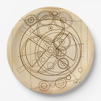 Antikythera Mechanism Drawing Paper Plates by Ars_Brevis at Zazzle