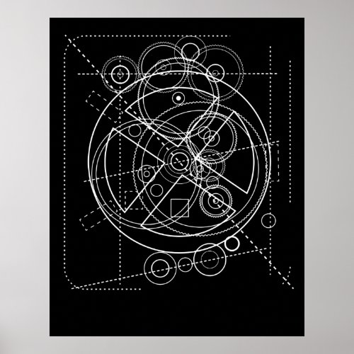 Antikythera Mechanism Drawing Poster