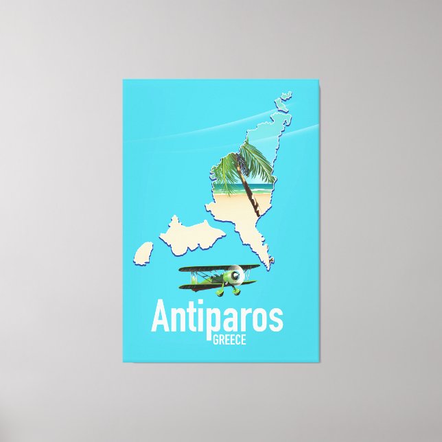 Antiparos Greece travel map Canvas Print (Front)