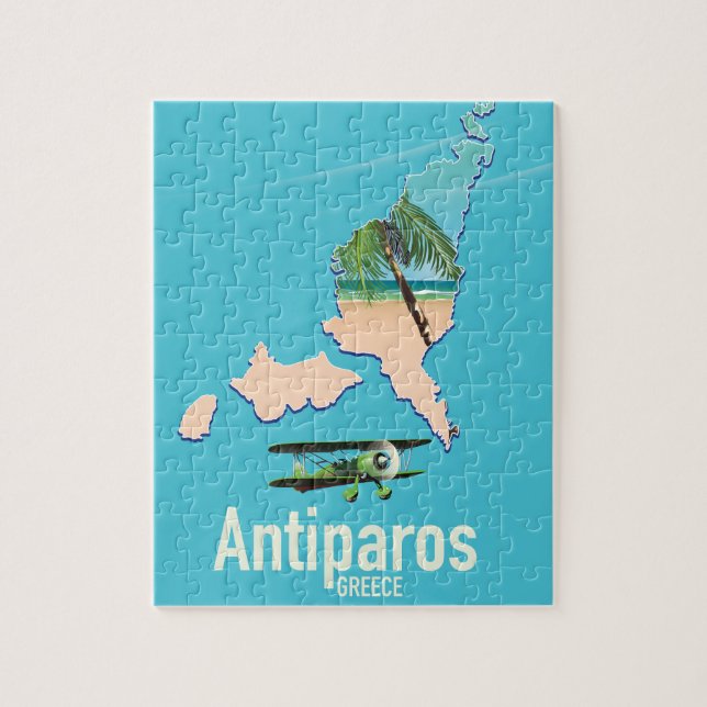 Antiparos Greece travel map Jigsaw Puzzle (Vertical)