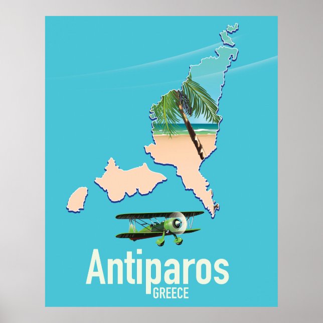 Antiparos Greece travel map Poster (Front)