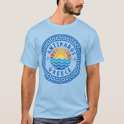 Antiparos Island Greece _ Light Blue Mens T_Shirt