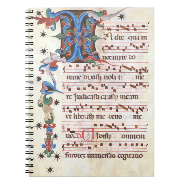 Antiphon Gregoriant Chant Medieval Manuscript Notebook (Front)