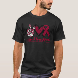 Antiphospholipid Syndrome Burgundy Ribbon Peace Lo T-Shirt