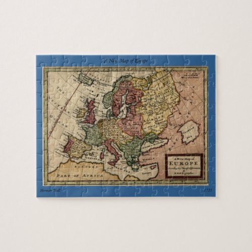 Antiquarian 1721 Map of Europe by Herman Moll Jigsaw Puzzle