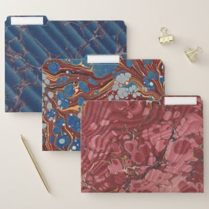 Antiquarian Book Marbled Endpaper File Folder