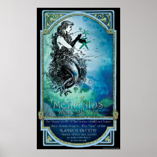 Antiquarian "If Mermaids Wore Gloves" Poster Print