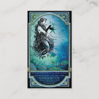 Antiquarian Mermaid Whimsical Business Cards