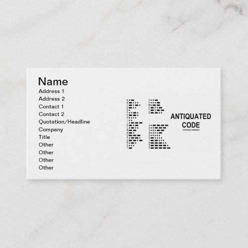 Antiquated Code (International Morse Code) Business Card