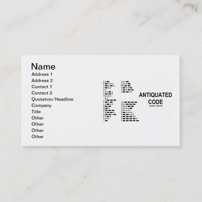 Antiquated Code (International Morse Code) Business Card (Front)