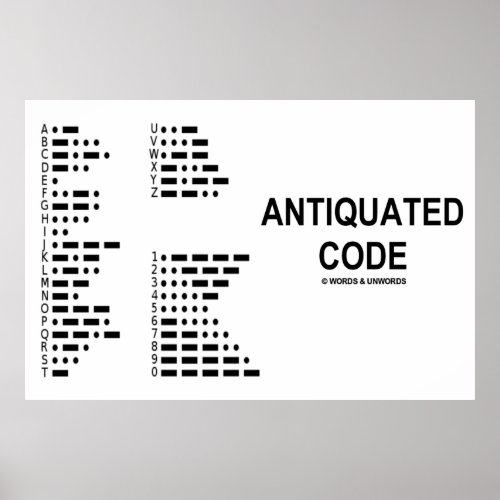 Antiquated Code International Morse Code Poster