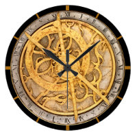 Antique 1600's Astronomical Print Large Clock