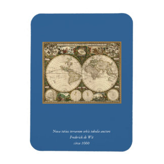 Antique 1660 World Map by Frederick de Wit Magnet
