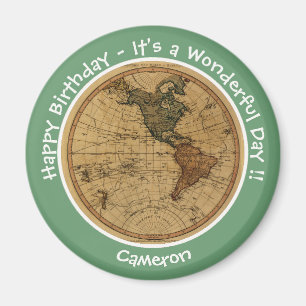 Antique 1786 Western Hemisphere Map Theme Party Magnet
