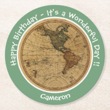 Antique 1786 Western Hemisphere Map Theme Party