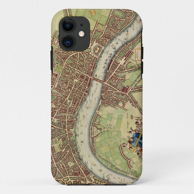 Antique 17th Century Map of London W. Hollar Case-Mate iPhone Case (Back)