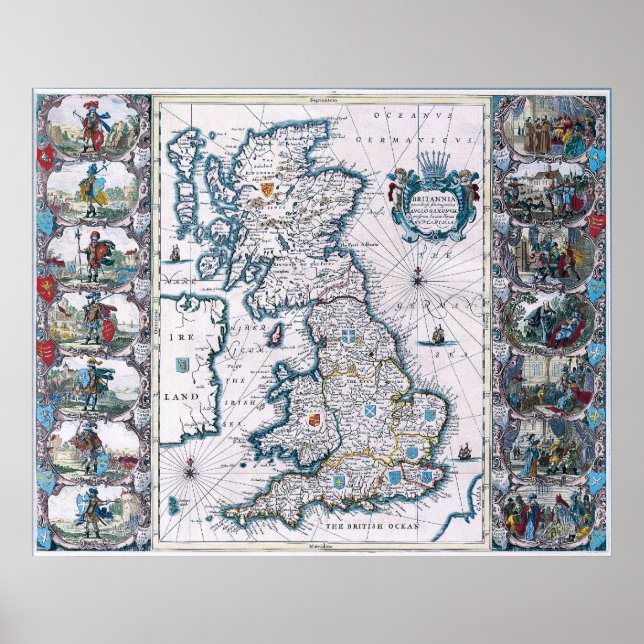 Antique 17th Century Map Poster (Front)