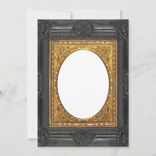 Antique 1800s Black and Gold photo frame  Holiday Card (Front)