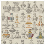 Antique 1828 Bottle Designs Pattern Fabric
