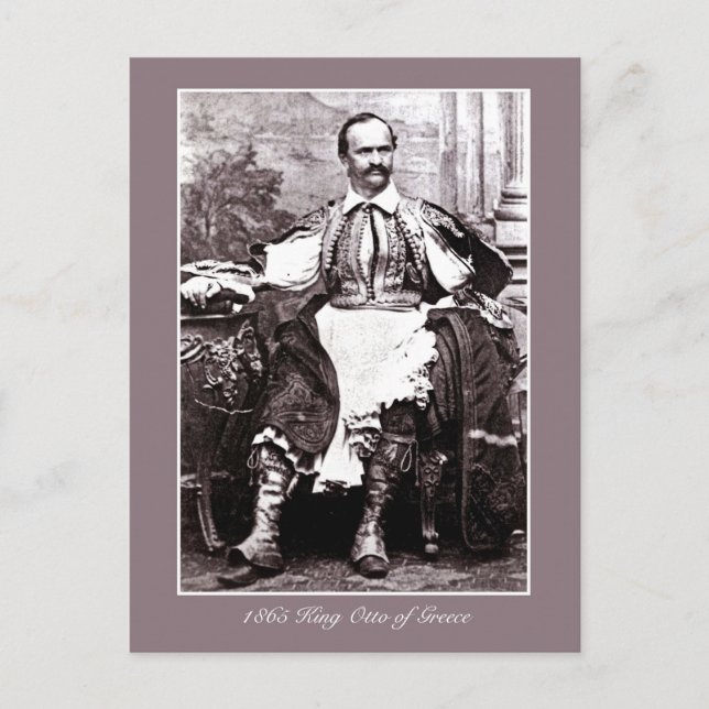Antique 1865 King Otto of Greece photo Postcard (Front)