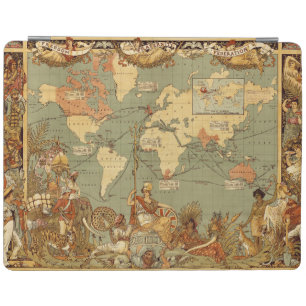 Antique 1886 World Map British Empire Poster iPad Smart Cover