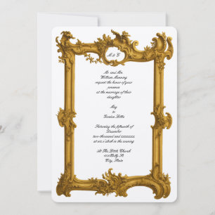Antique 18th Century Color Baroque Rococo Frame Invitation