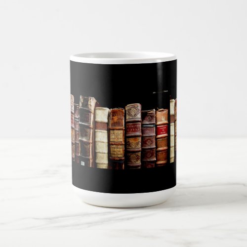 Antique 18th Century Design Leather Binding books Coffee Mug