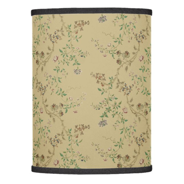 Antique 18th Century Floral Vine Pattern Print Lamp Shade (Front)