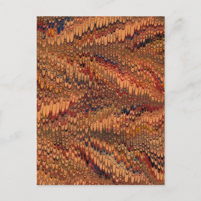 Antique 18th Century Paper Marbling Marbled Postcard (Front)