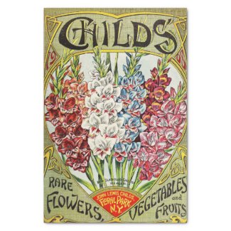 Antique 1908 Gladiolus Garden Catalog Tissue Paper