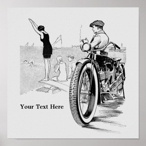 Antique 1919 Motorcycle Ad Art Print