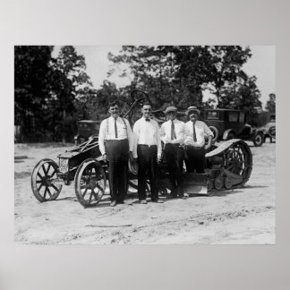 Antique 1920s Road Construction Equipment Poster