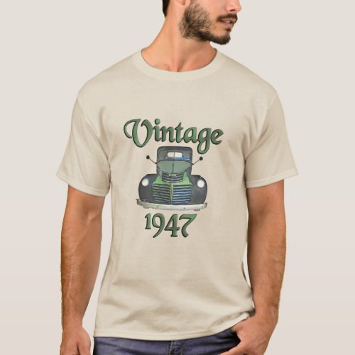 Antique 1947  Truck Watercolor Sketch T_Shirt