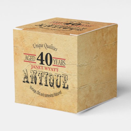 Antique 40th Birthday Design Favor Boxes