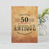 Antique 50th Birthday Invitation (Standing Front)