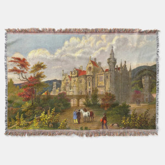 antique Abbotsford House print Throw Blanket
