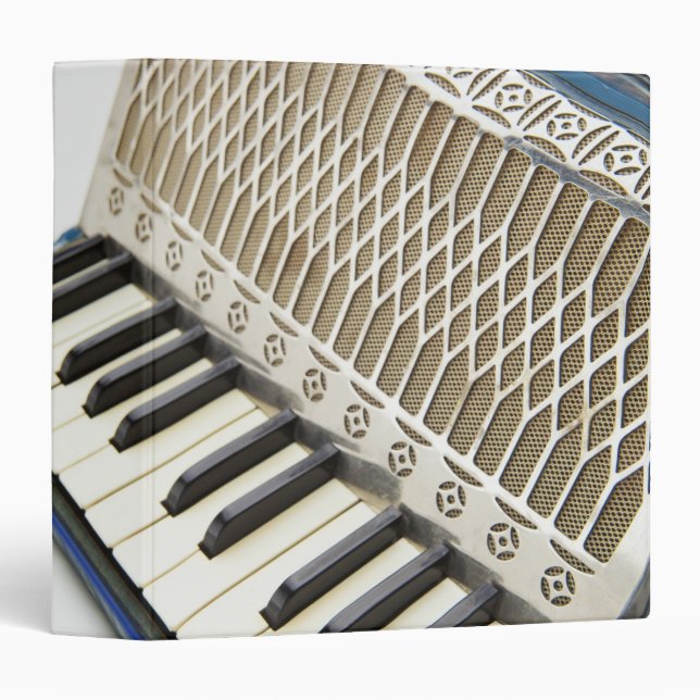 Antique Accordion Keyboard 3 Ring Binder (Front/Spine)