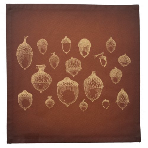 Antique Acorn Art  Illustrated Vintage Acorns Cloth Napkin