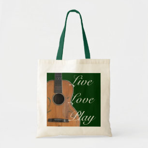 Antique Acoustic Guitar Tote Bag