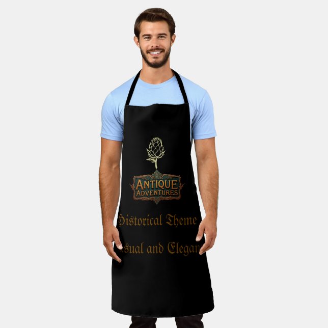 Antique Adventures Typography Art Timeless -  Apron (Worn)