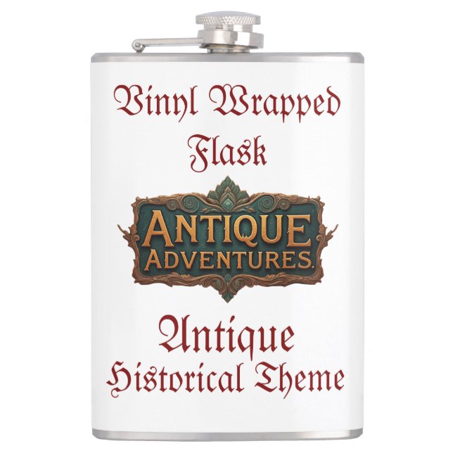 Antique Adventures Typography Art Timeless -  Flask (Front)