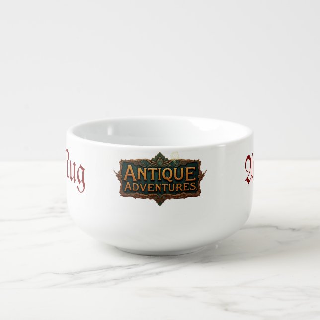 Antique Adventures Typography Art Timeless -  Soup Mug (Front)