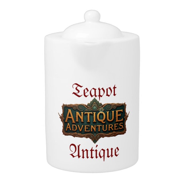 Antique Adventures Typography Art Timeless -  Teapot (Front)