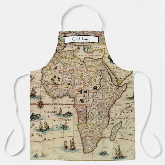 Antique Africa Map Apron (Front)
