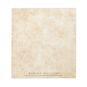 Antique aged paper vintage parchment rustic name notepad