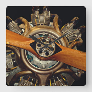 Antique Aircraft Square Wall Clock