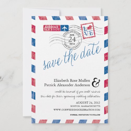 Antique Airmail Save the Date