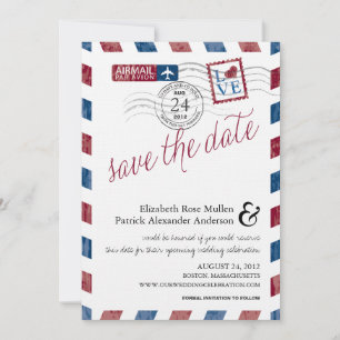Antique Airmail Save the Date
