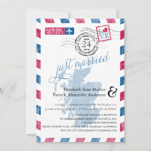 Antique Airmail Scotland Post Reception Invitation