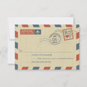 Antique Airmail Wedding RSVP